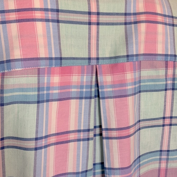 Southern Tide Hadley Pink & Blue Madras Plaid Button Up - Picture 9 of 16